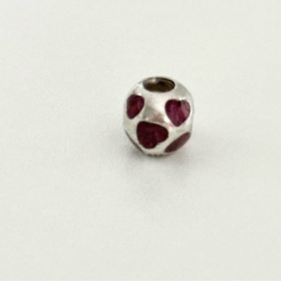 Pandora Purple Enamel Love You Heart Rare Retired Bead Charm - Picture 3 of 6